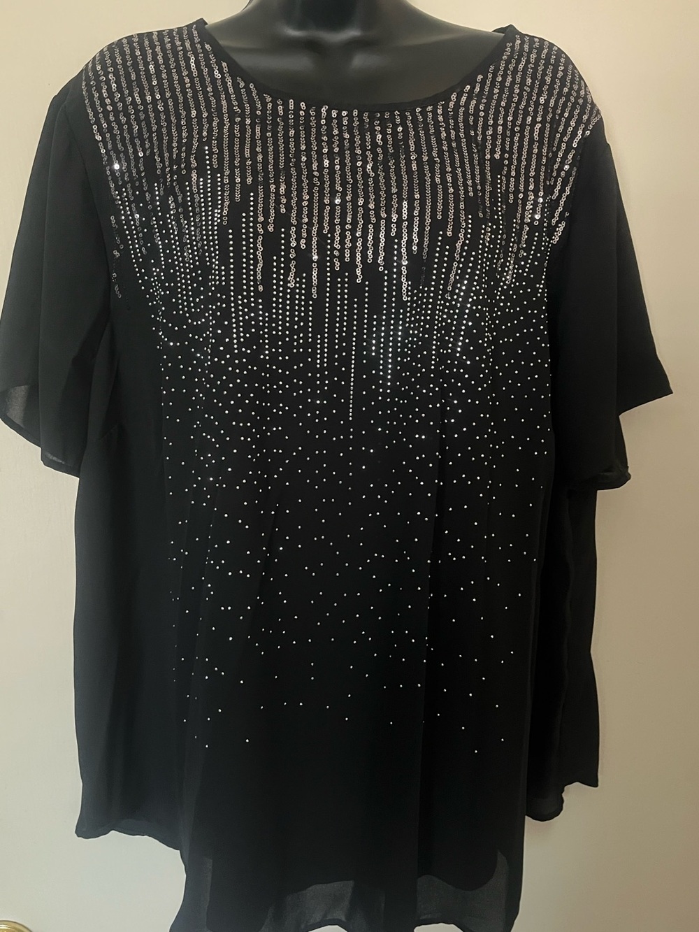 torrid Black Sequin-Embellished Women's Blouse